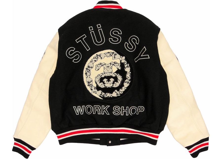 Veste universitaire Stussy x Denim Tears x Our Legacy TTL Noir/Blanc