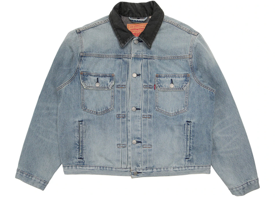 Stussy x Levi's Embossed Praglad Trucker Jacket Stussy Rugged-Blue