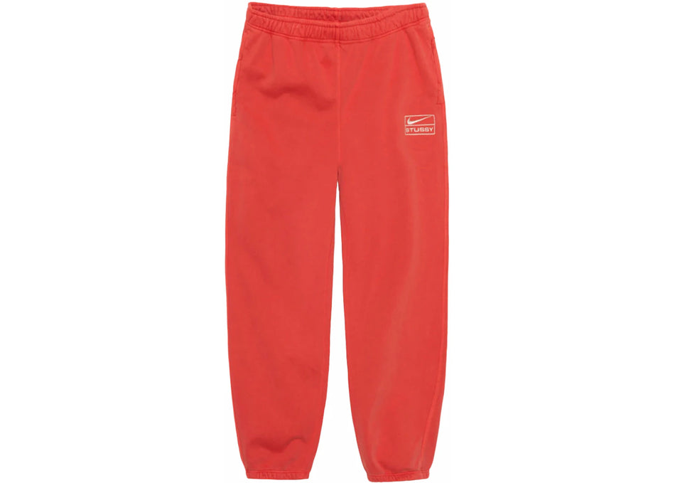 Stussy x Nike Pigment Dyed Fleece Sweatpants Habanero Red