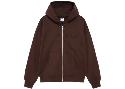 Stussy x Nike Stone Washed Fleece Zip Hoodie (FW25) Dark Cinder