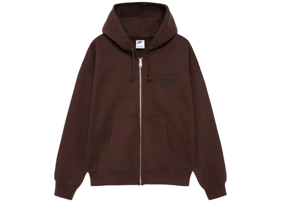 Stussy x Nike Stone Washed Fleece Zip Hoodie (FW25) Dark Cinder
