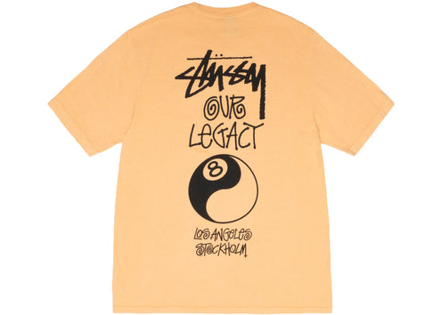Stussy x Our Legacy Work Shop 8 Ball Yin Yang Pigment Dyed Tee Peach