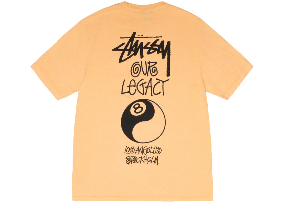 Stussy x Our Legacy Work Shop 8 Ball Yin Yang Pigment Dyed Tee Peach