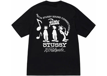 T-shirt noir Stussy x Patta Sound Connection