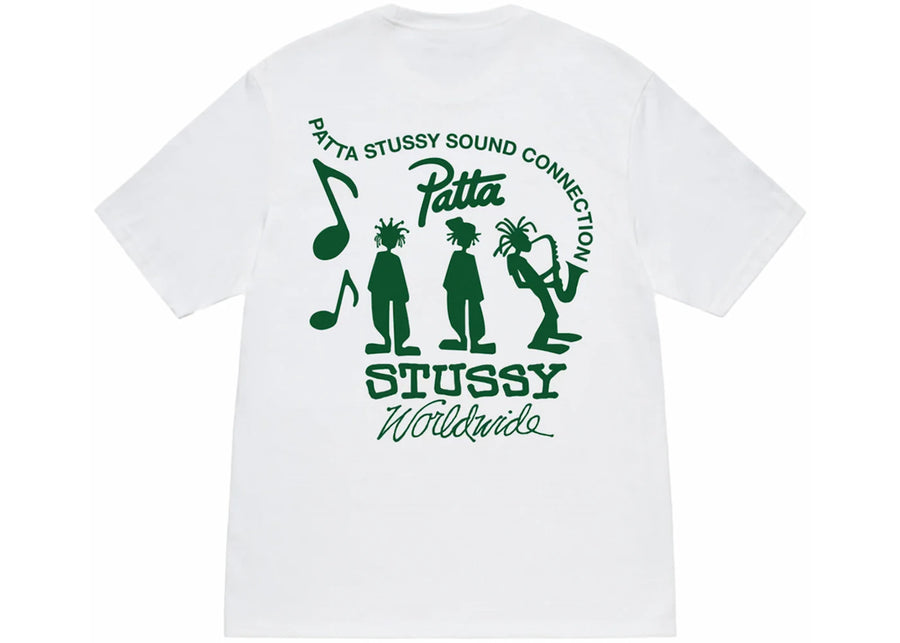 T-shirt blanc Stussy x Patta Sound Connection