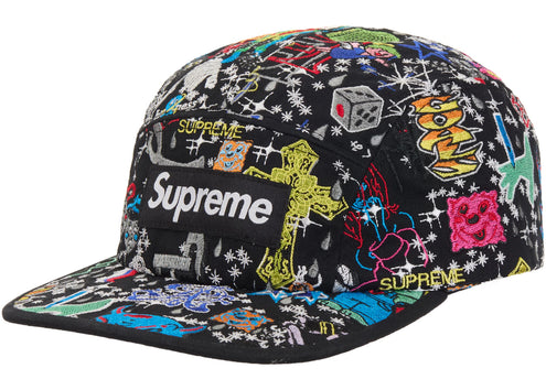 Supreme AOI Embroidered Camp Cap Black