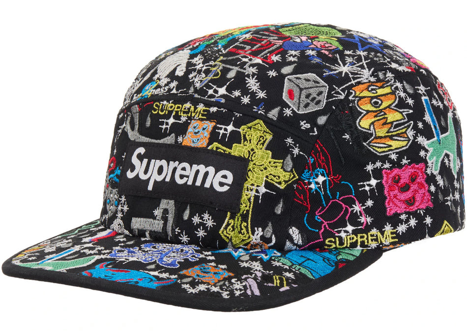 Supreme AOI Embroidered Camp Cap Black