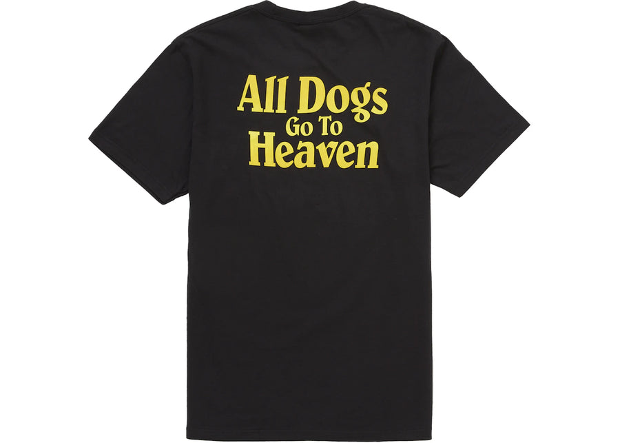 T-shirt noir Supreme « Tous les chiens vont au paradis »