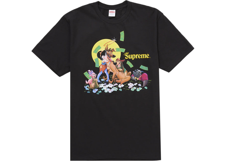 T-shirt noir Supreme « Tous les chiens vont au paradis »