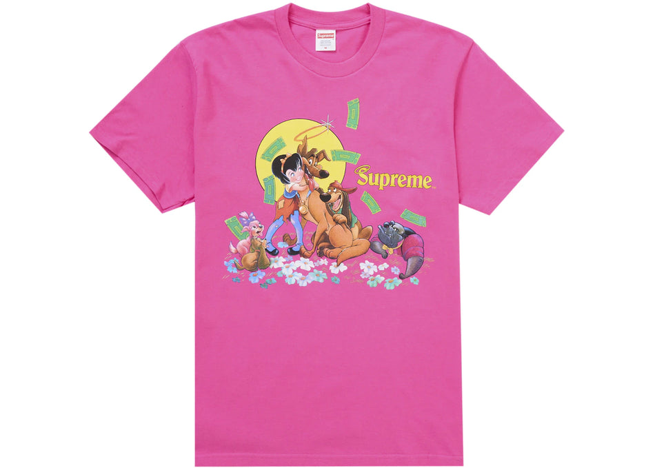 Supreme All Dogs Go To Heaven Tee Fuchsia