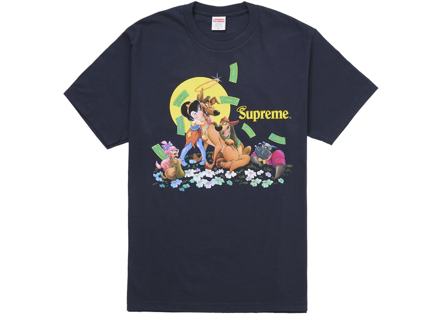 T-shirt Supreme « Tous les chiens vont au paradis » bleu marine