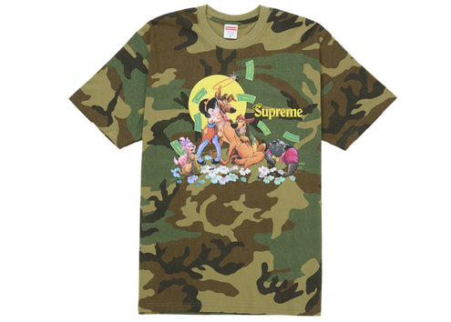 Supreme All Dogs Go To Heaven Tee Woodland Camo