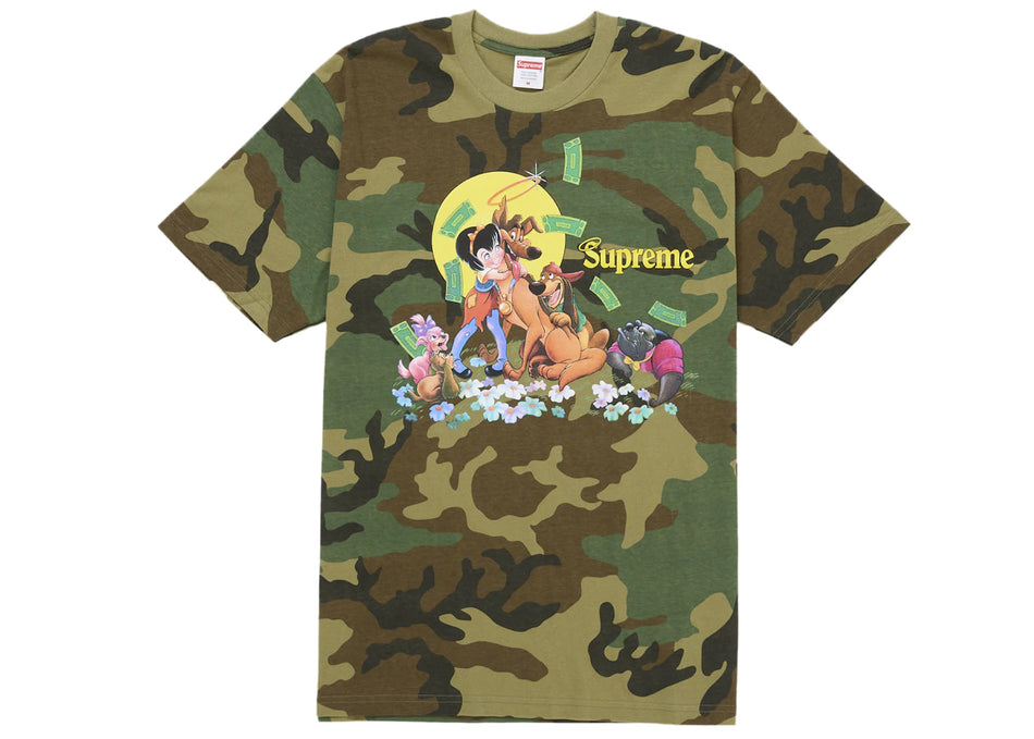 Supreme All Dogs Go To Heaven Tee Woodland Camo