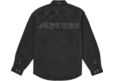 Chemise en jean noire Supreme à appliqués