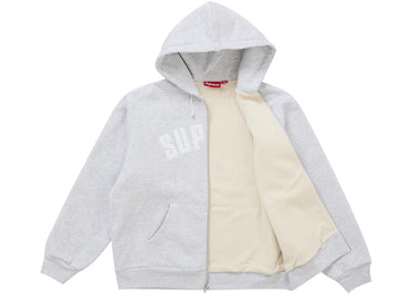 Supreme Arc Thermal Lined Zip Up Hooded Sweatshirt Ash Grey