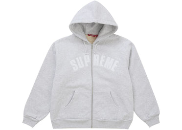 Supreme Arc Thermal Lined Zip Up Hooded Sweatshirt Ash Grey