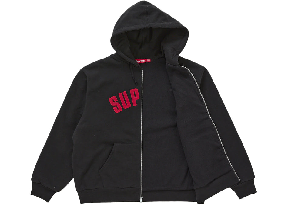 Supreme Arc Thermal Lined Zip Up Hooded Sweatshirt Black