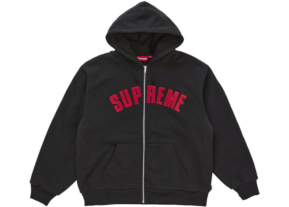 Supreme Arc Thermal Lined Zip Up Hooded Sweatshirt Black