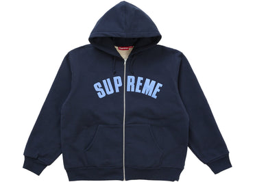 Supreme Arc Thermal Lined Zip Up Hooded Sweatshirt Navy