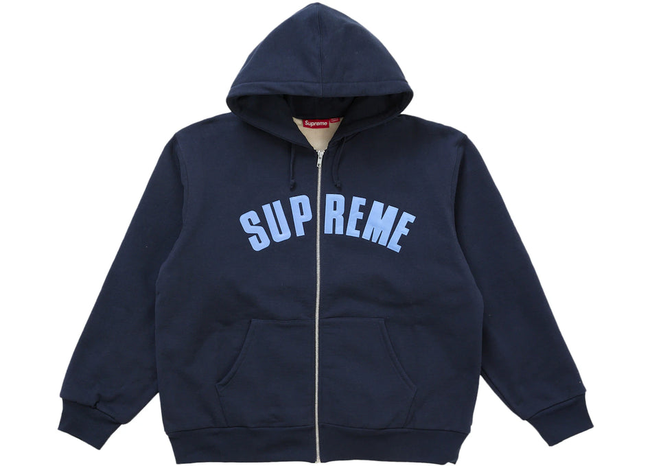 Supreme Arc Thermal Lined Zip Up Hooded Sweatshirt Navy