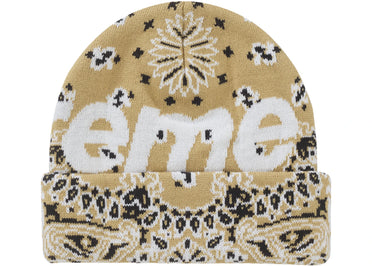 Supreme Bandana Big Logo Beanie Beige