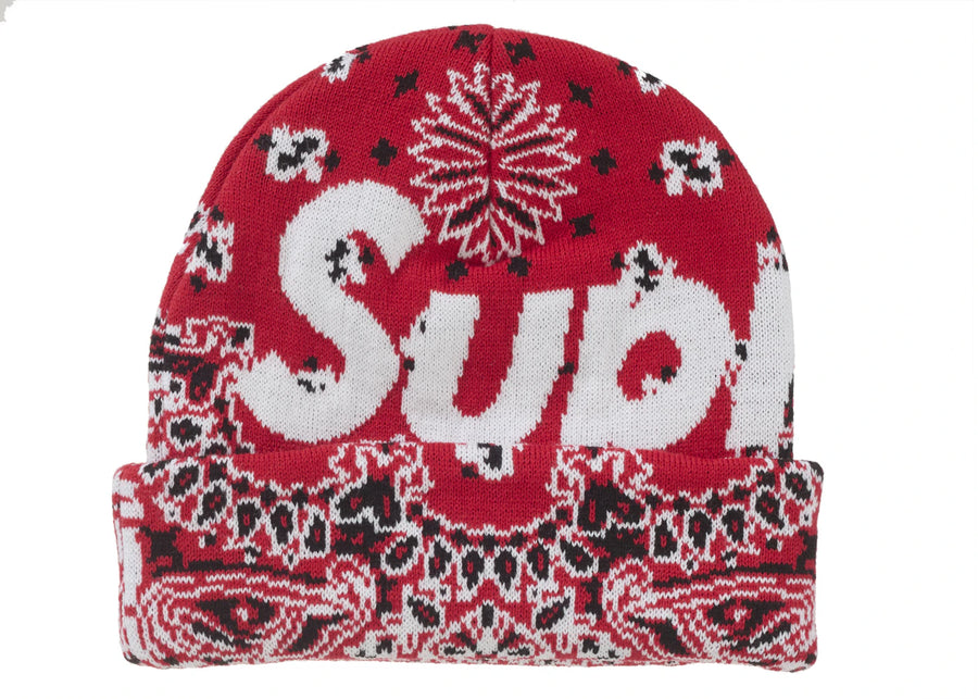 Bonnet Supreme Bandana à grand logo rouge