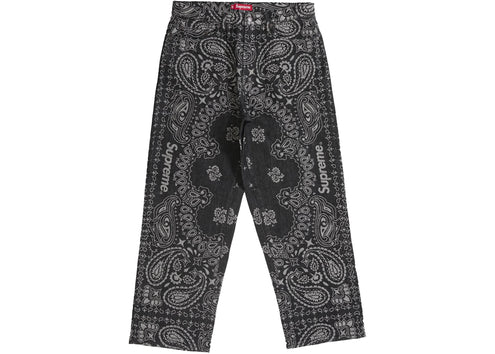 Supreme Bandana Jacquard Baggy Jean Black