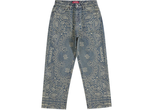 Supreme Bandana Jacquard Baggy Jean Blue