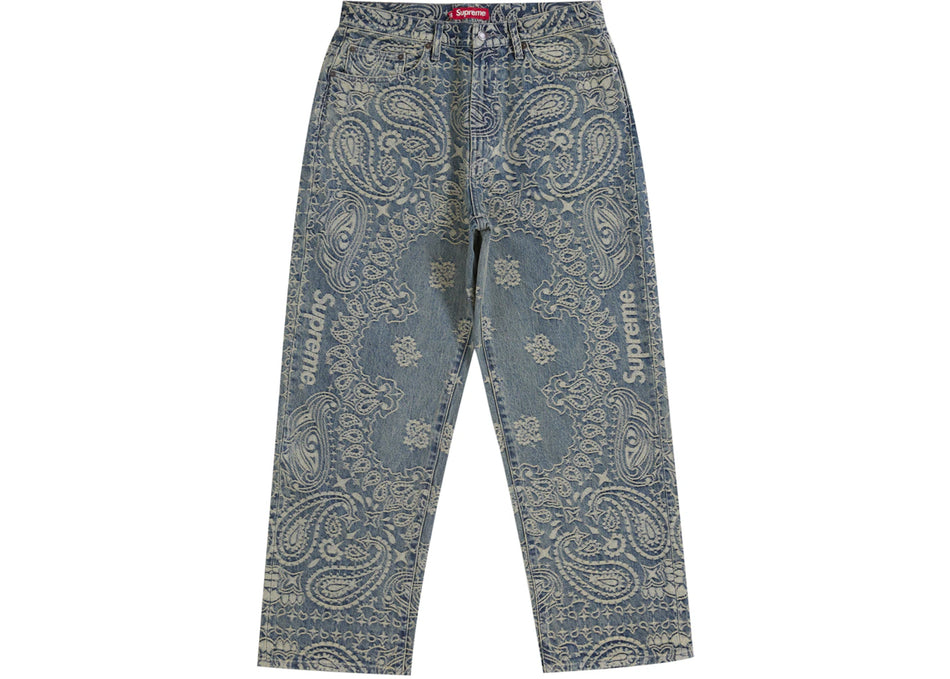 Supreme Bandana Jacquard Baggy Jean Blue