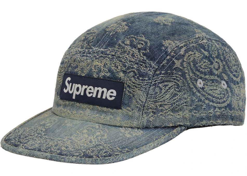 Supreme Bandana Jacquard Denim Camp Cap Blue