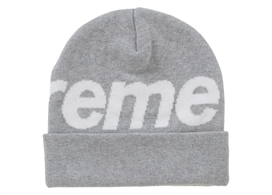 Supreme Big Logo Beanie (FW24) Ash Grey