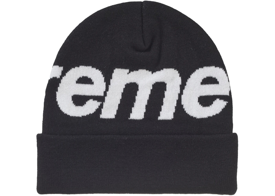 Bonnet Supreme à grand logo (FW24) Noir
