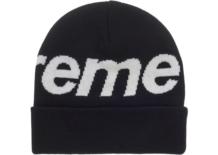 Bonnet Supreme à grand logo (FW25) Noir