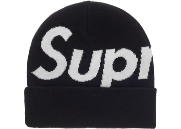 Bonnet Supreme à grand logo (FW25) Noir