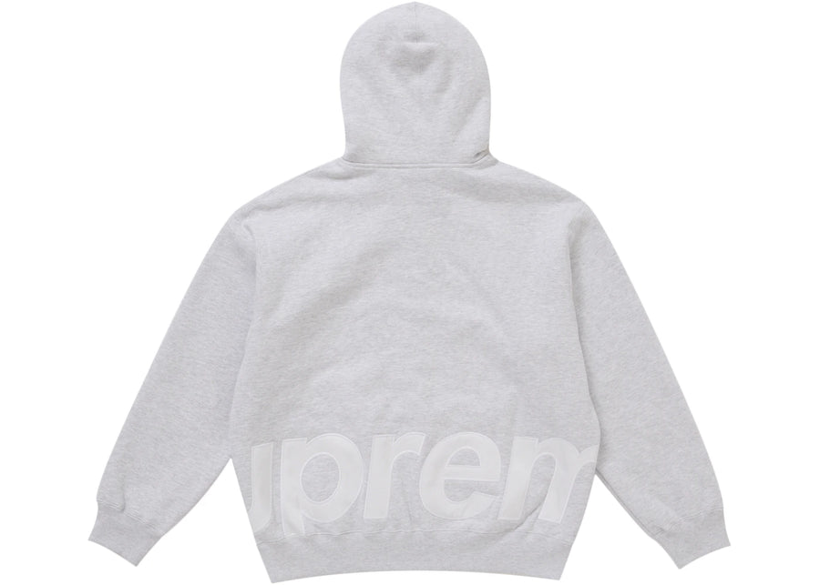 Sweat à capuche zippé Supreme à grand logo, gris cendré