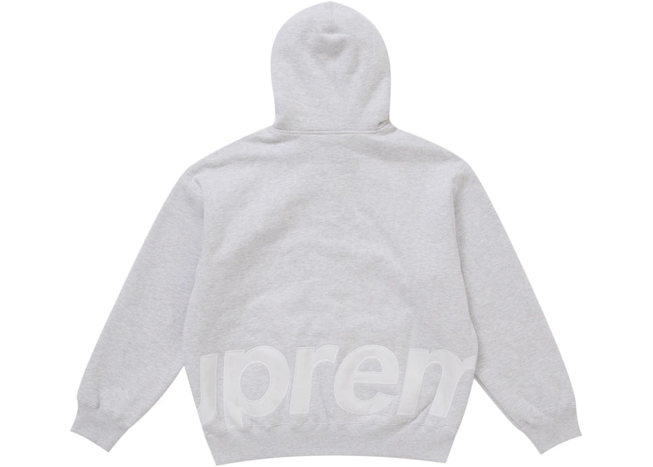 Supreme Big Logo Zip Up Hooded Sweatshirt Ash Grey