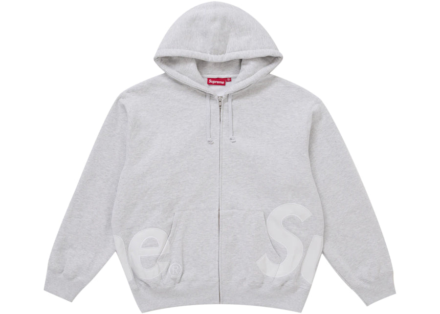 Sweat à capuche zippé Supreme à grand logo, gris cendré
