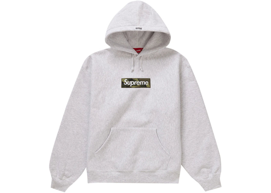 Sweat à capuche Supreme Box Logo (FW23) Gris cendré