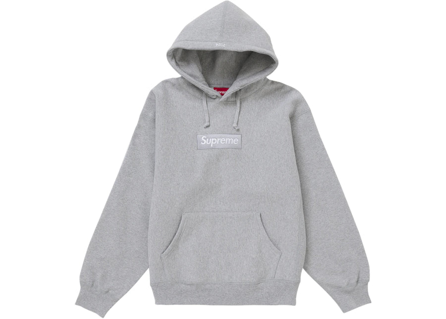 Sweat à capuche Supreme Box Logo (FW24) Gris chiné