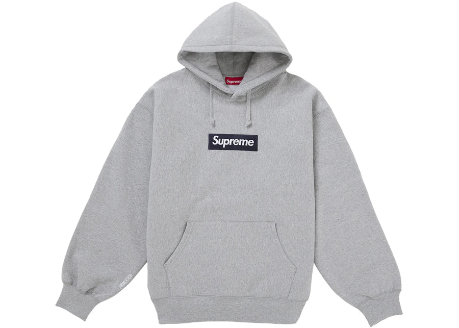 Sweat à capuche Supreme Box Logo (FW25) Gris chiné