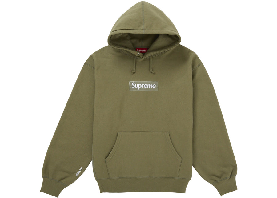 Sweat à capuche Supreme Box Logo (FW25) Olive clair