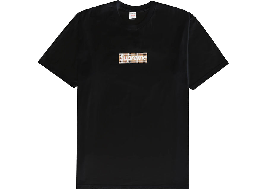 T-shirt noir Supreme Burberry à logo box