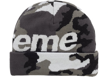 Bonnet Supreme camouflage à grand logo camouflage neige