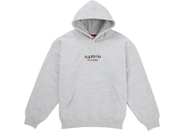 Supreme Classic Logo Los Angeles Shop Hooded Sweatshirt Heather Grey