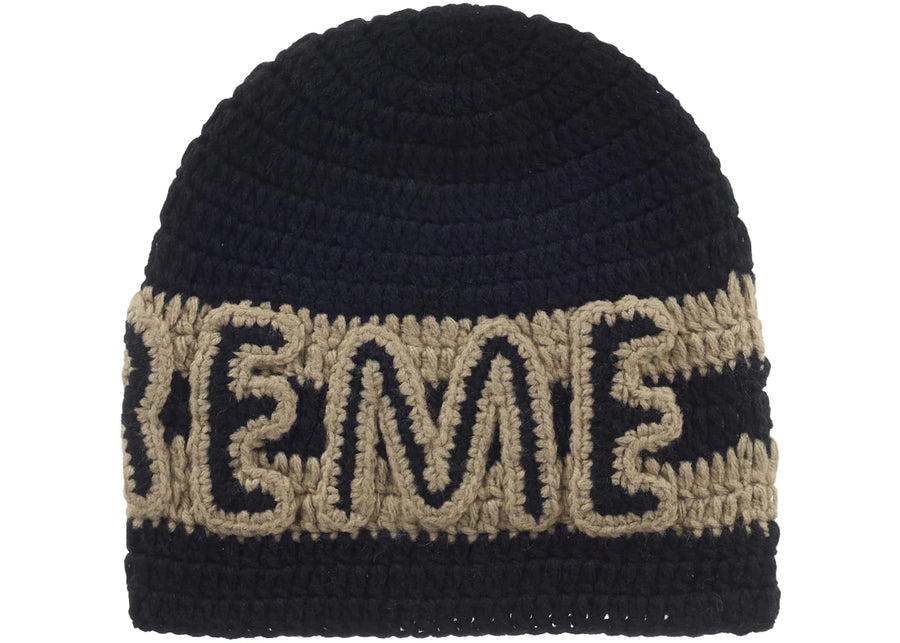 Supreme Crochet Logo Beanie Black