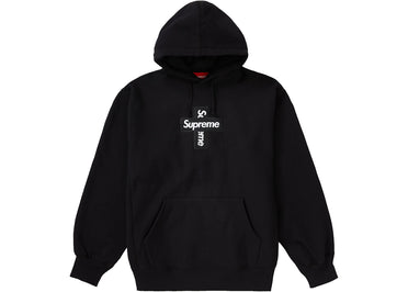 Supreme Cross Box Logo Hooded Sweatshirt Black