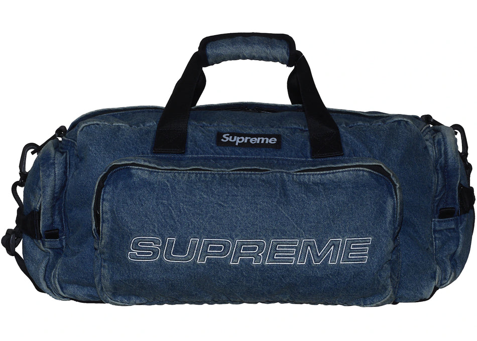 Supreme Denim Duffle Bag Washed Indigo