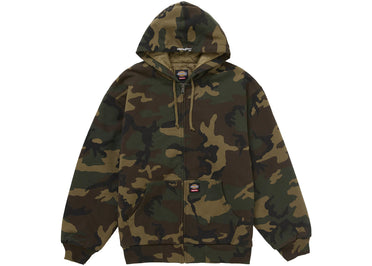 Supreme Dickies Quilted Lined Zip Up Hooded Sweatshirt (FW25) Woodland Camo