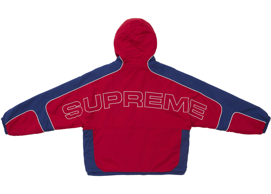 Supreme Faux Fur Reversible Hooded Track Jacket Red