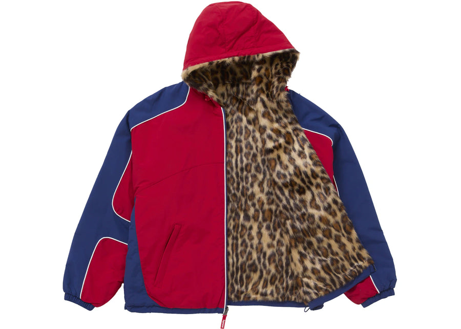 Supreme Faux Fur Reversible Hooded Track Jacket Red